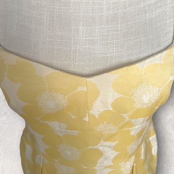 Cynthia Steffe | EUC Women’s Jacquard Yellow & Cream Floral Dress Size 4 - Picture 7 of 11